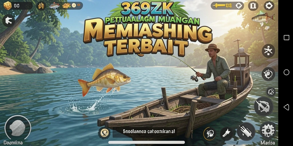 Tampilan gameplay 369ZK dengan aksi memancing yang seru.