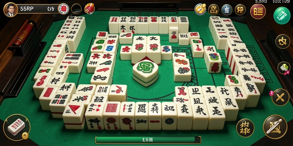 Tampilan gameplay Mahjong yang menarik di 55RP.