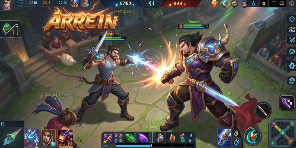 Screenshot utama 8768 menampilkan pertarungan seru di arena MOBA.