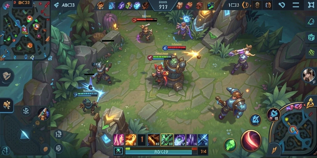 Screenshot menawan dari gameplay intens <strong>ABC33</strong> di arena pertempuran.