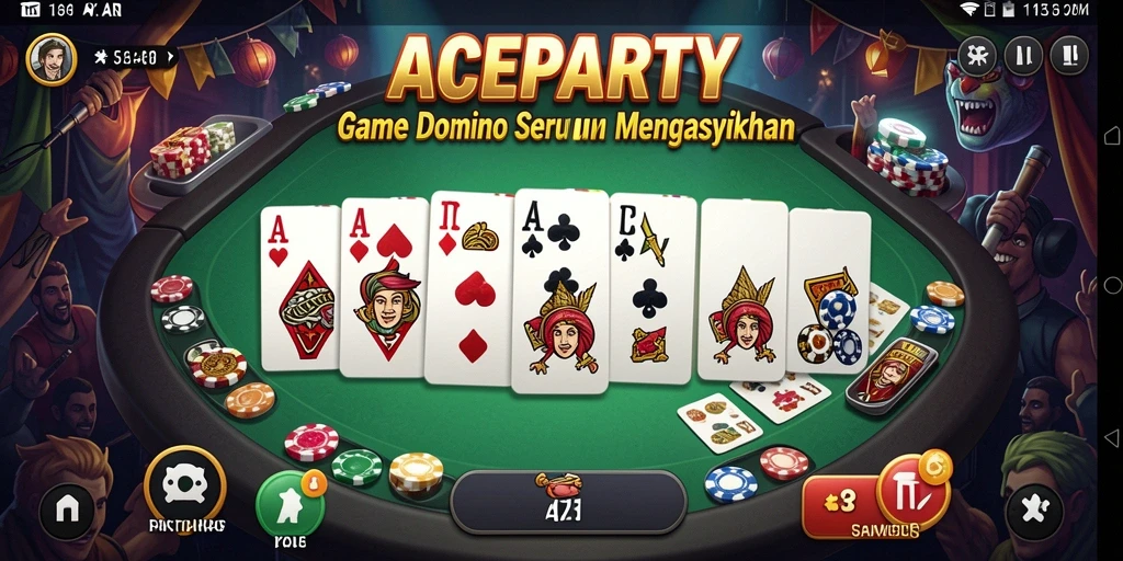 Gameplay seru dan interaktif dari ACEPARTY dengan visual menarik.