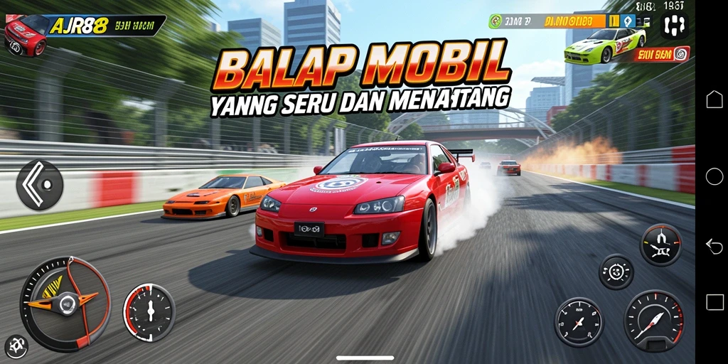 Tampilan gameplay menarik dari AJR88 saat balapan.