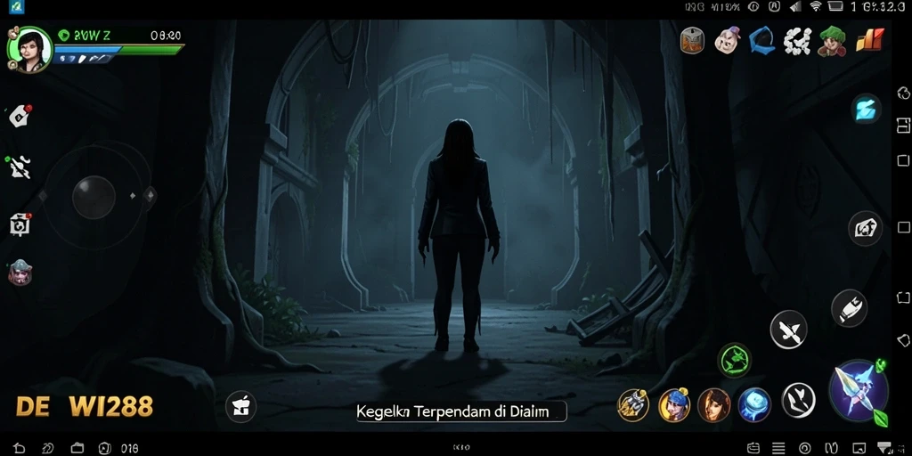 Tampilan gameplay mencekam dari DEWI288 yang menggambarkan suasana Horror yang intens.
