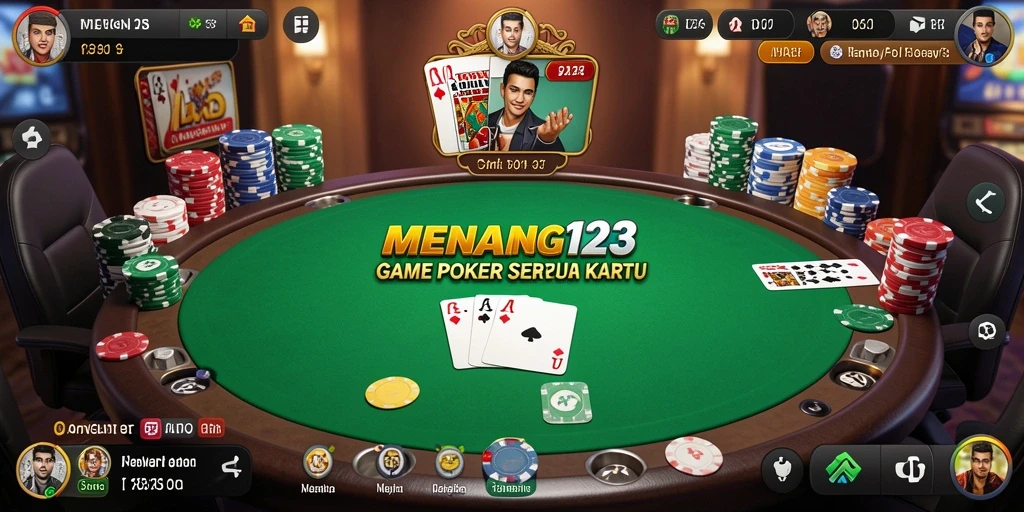 Tampilan gameplay Poker yang menarik dan mendebarkan di MENANG123.