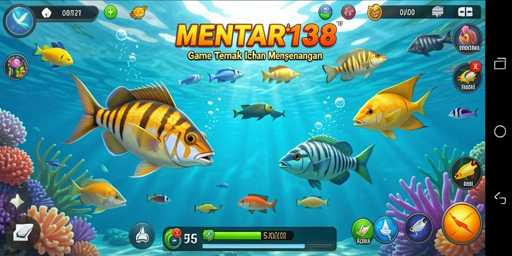Screenshot MENTARI138 menampilkan aksi seru saat menembak ikan.