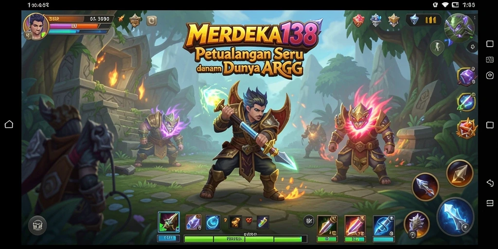 Tangkapan layar utama MERDEKA138 menunjukkan bentrokan epik dalam pertempuran ARPG.