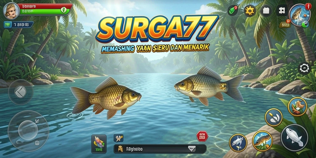 Gameplay SURGA77 dengan pengalaman memancing yang seru.