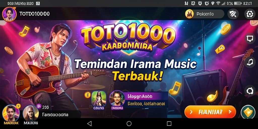 Tampilan aplikasi TOTO1000 dengan fitur karaoke yang seru.