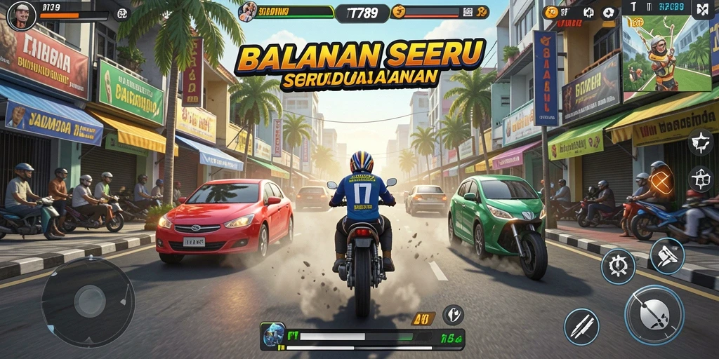 Tampilan gameplay balapan seru di TT789